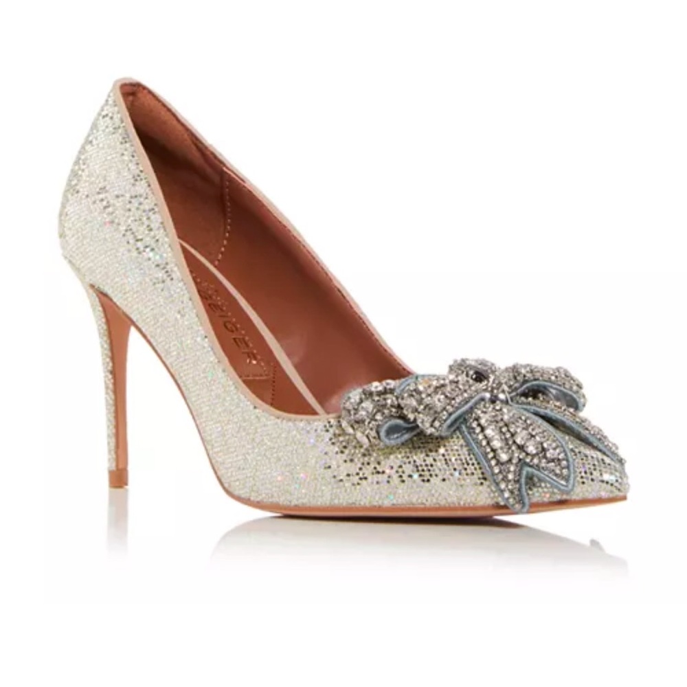Kurt Geiger London Belgravia Court Bow Embellished Pumps - Size 8 (UK 38.5)
